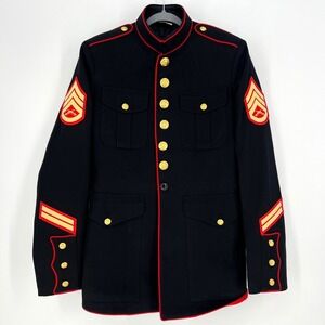 USMC Dress Blues Enlisted Coat 41L Crown Clothing DLA Staff Sergeant E6
